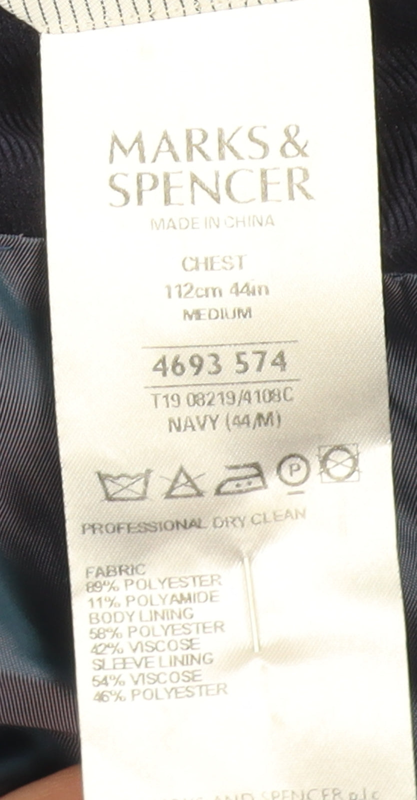Marks and Spencer Men's Blue Blazer - Size M, Button Accent