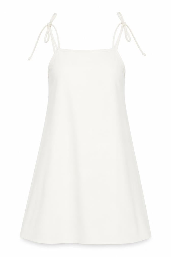 Missguided Womens White Polyester A-Line Size 10 Square Neck Tie
