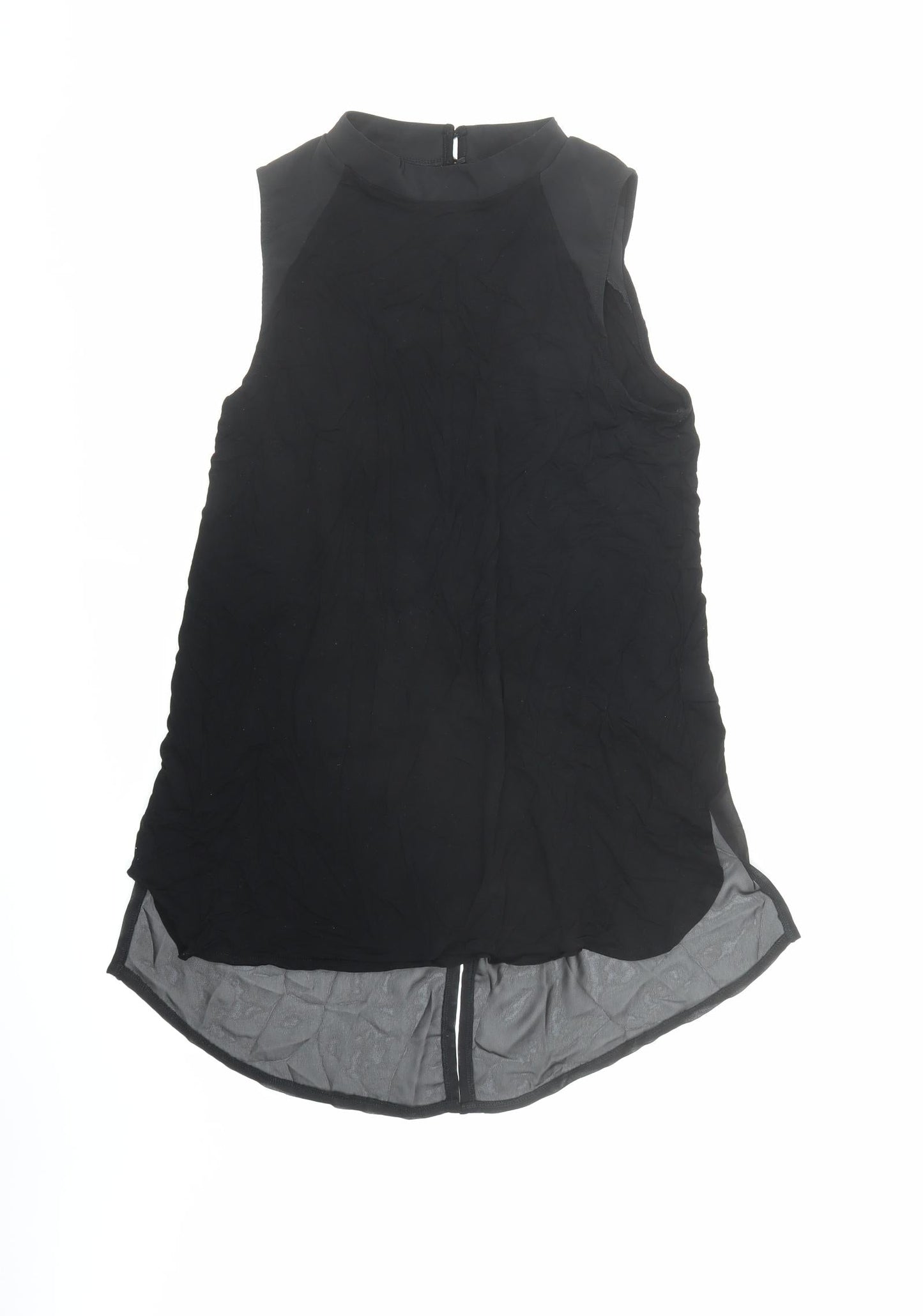 Oasis Womens Black Viscose Basic Blouse Size M Mock Neck