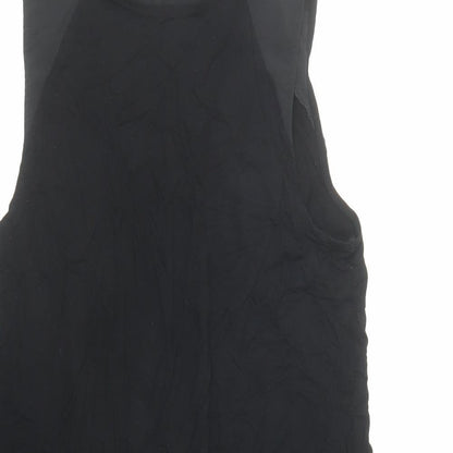 Oasis Womens Black Viscose Basic Blouse Size M Mock Neck