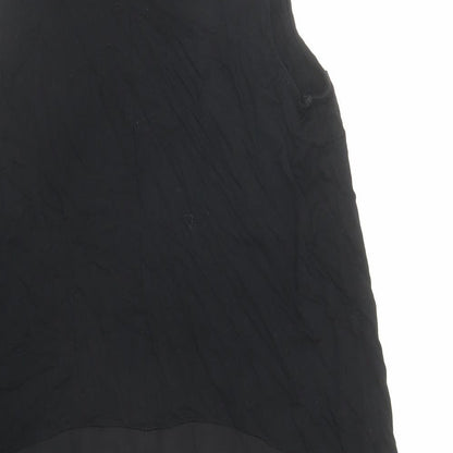 Oasis Womens Black Viscose Basic Blouse Size M Mock Neck