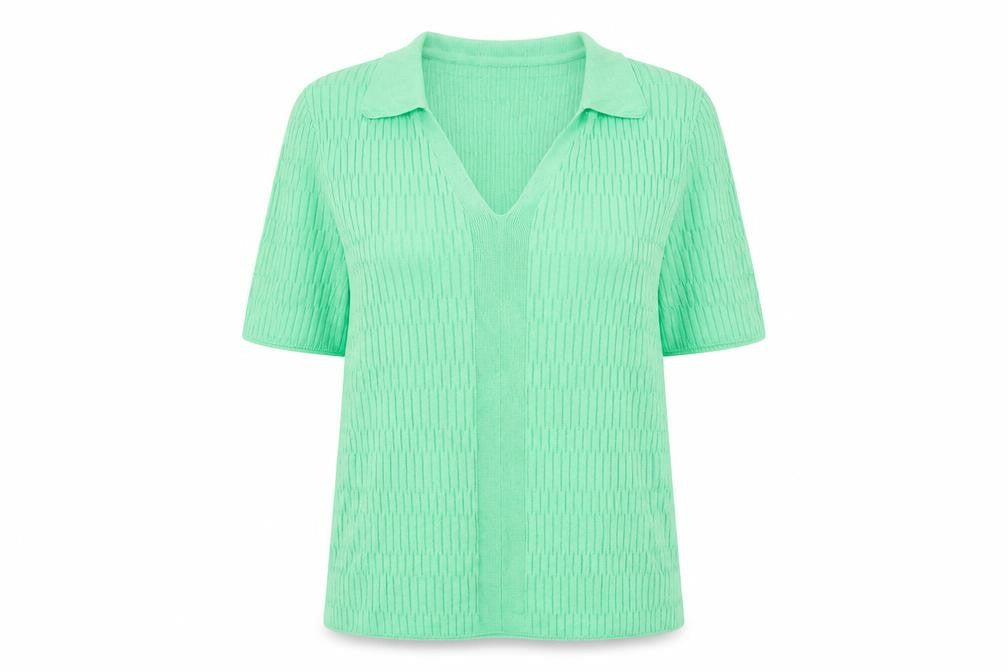 Marks & Spencer Womens Green Collared Viscose Pullover Jumper Size L