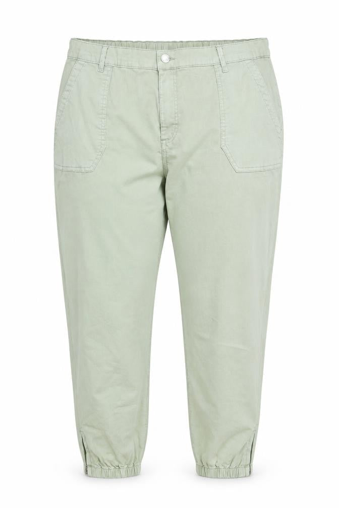 marks and Womens Green Cotton Tapered Jeans Size 22 L27 in Regular Zip - Elasticated Waist Pockets