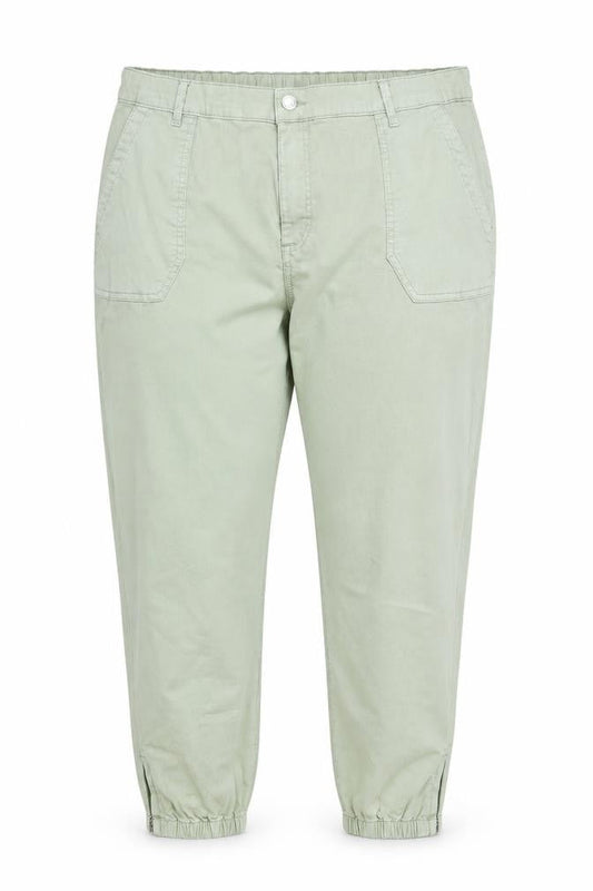 marks and Womens Green Cotton Tapered Jeans Size 22 L27 in Regular Zip - Elasticated Waist Pockets