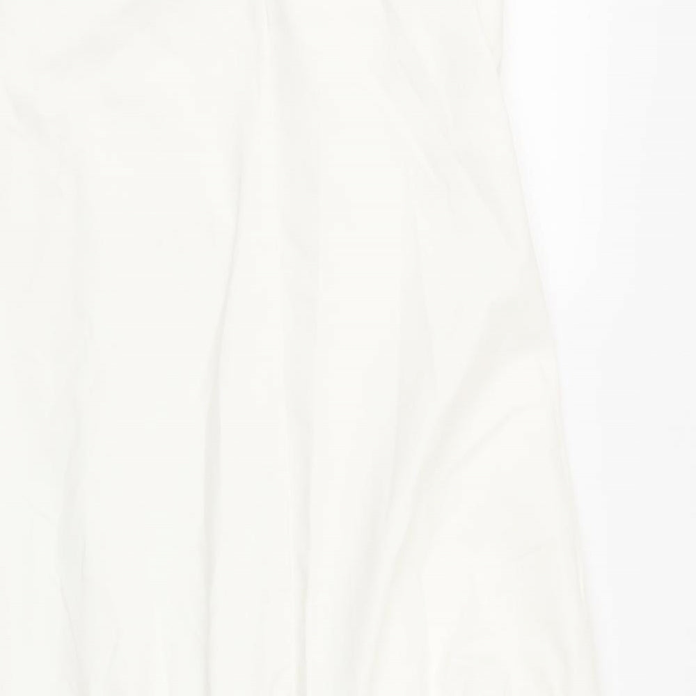 H&M Womens White Cotton Tank Dress Size 10 Square Neck Pullover