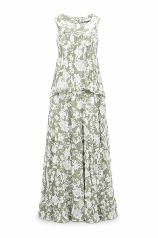 FS Collection Womens Green Floral Polyester Trapeze & Swing Size XS Mock Neck Button - Belted