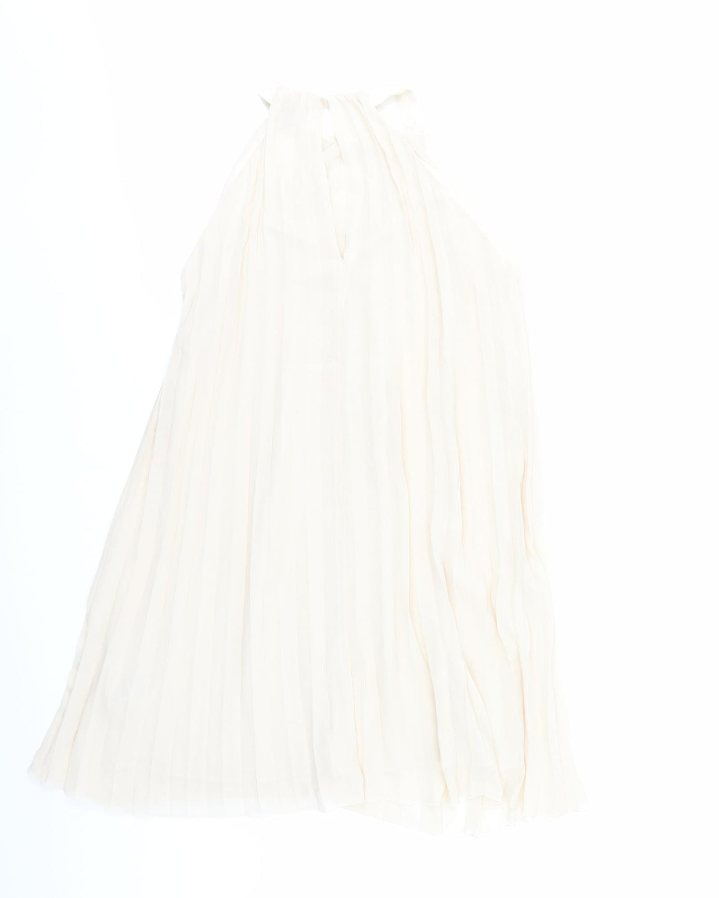 H&M Womens Beige Polyester Trapeze & Swing Size S Round Neck Button - Pleated
