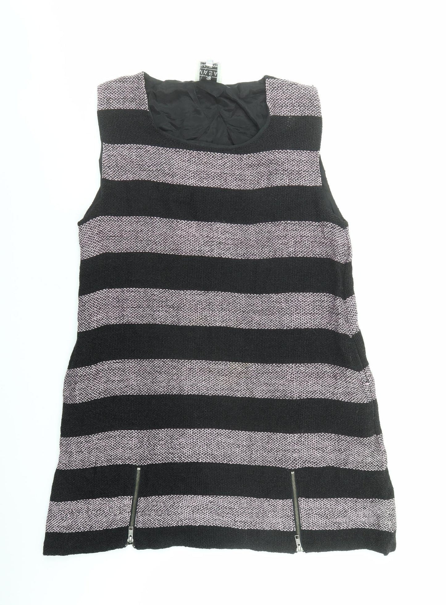 Masai Womens Black Colourblock Cotton Basic Tank Size M Round Neck
