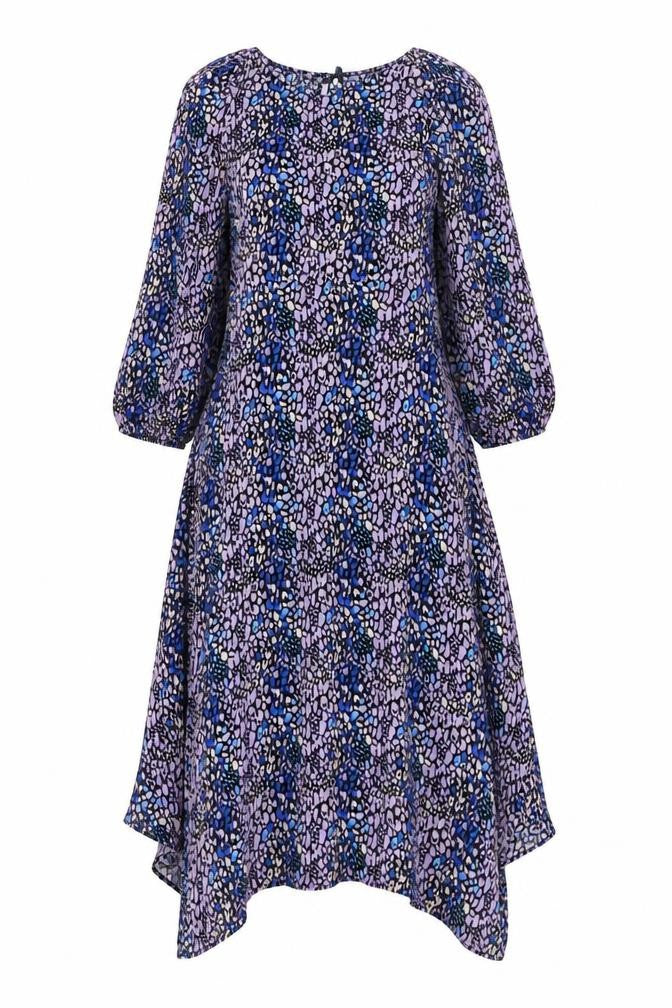 Marks & Spencer Womens Multicoloured Animal Print Viscose A-Line Size 8 Round Neck Button