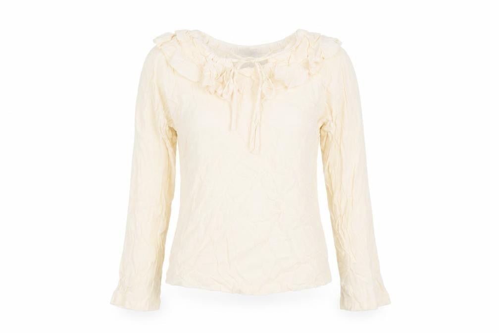 Marks & Spencer Womens Beige Viscose Basic Blouse Size 6 Round Neck