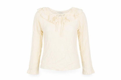 Marks & Spencer Womens Beige Viscose Basic Blouse Size 6 Round Neck