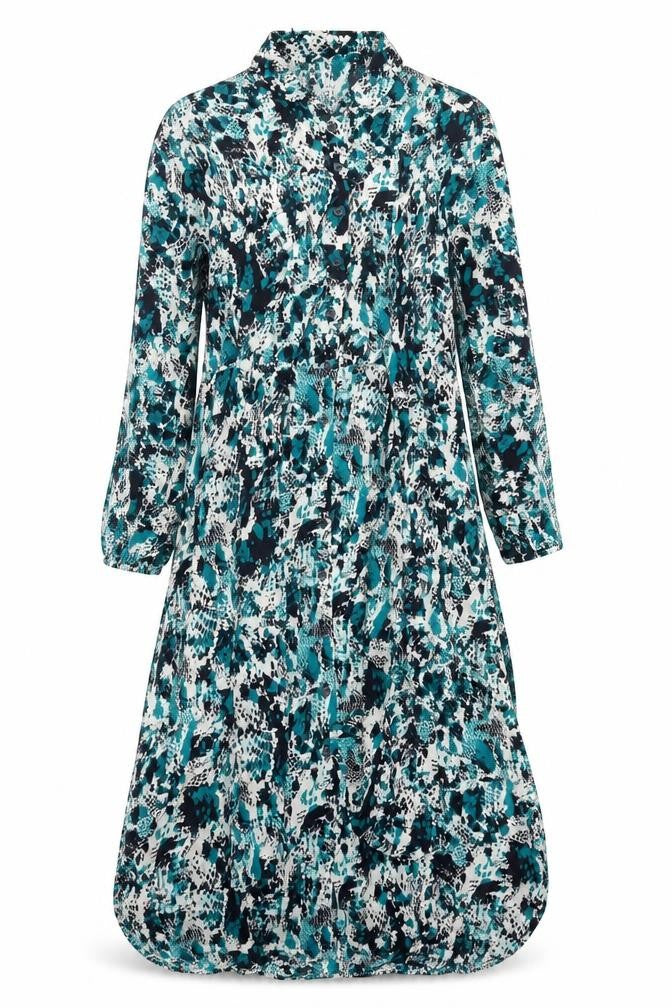 Marks & Spencer Womens Multicoloured Animal Print Viscose A-Line Size 10 Collared Button