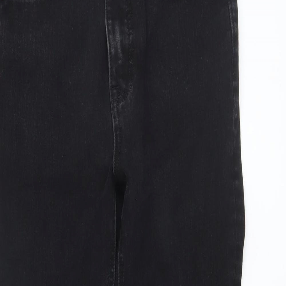 Marks and Spencer Womens Black Cotton Skinny Jeans Size 8 L25 in Regular Button