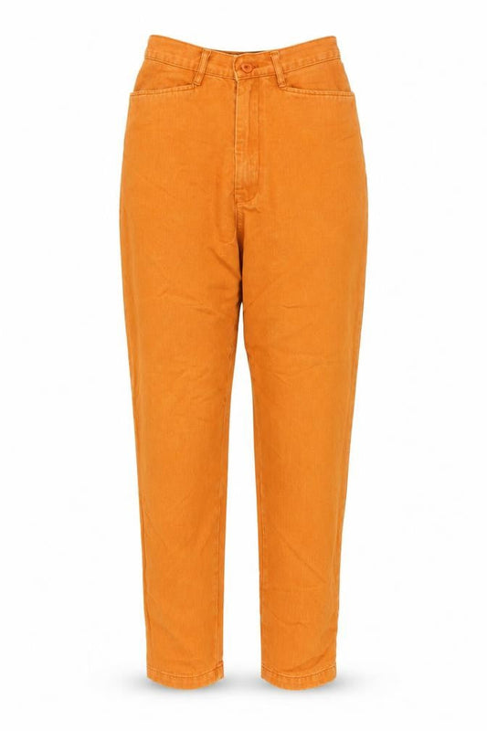 Racing Green Womens Orange Cotton Mom Jeans Size 10 L31 in Regular Button