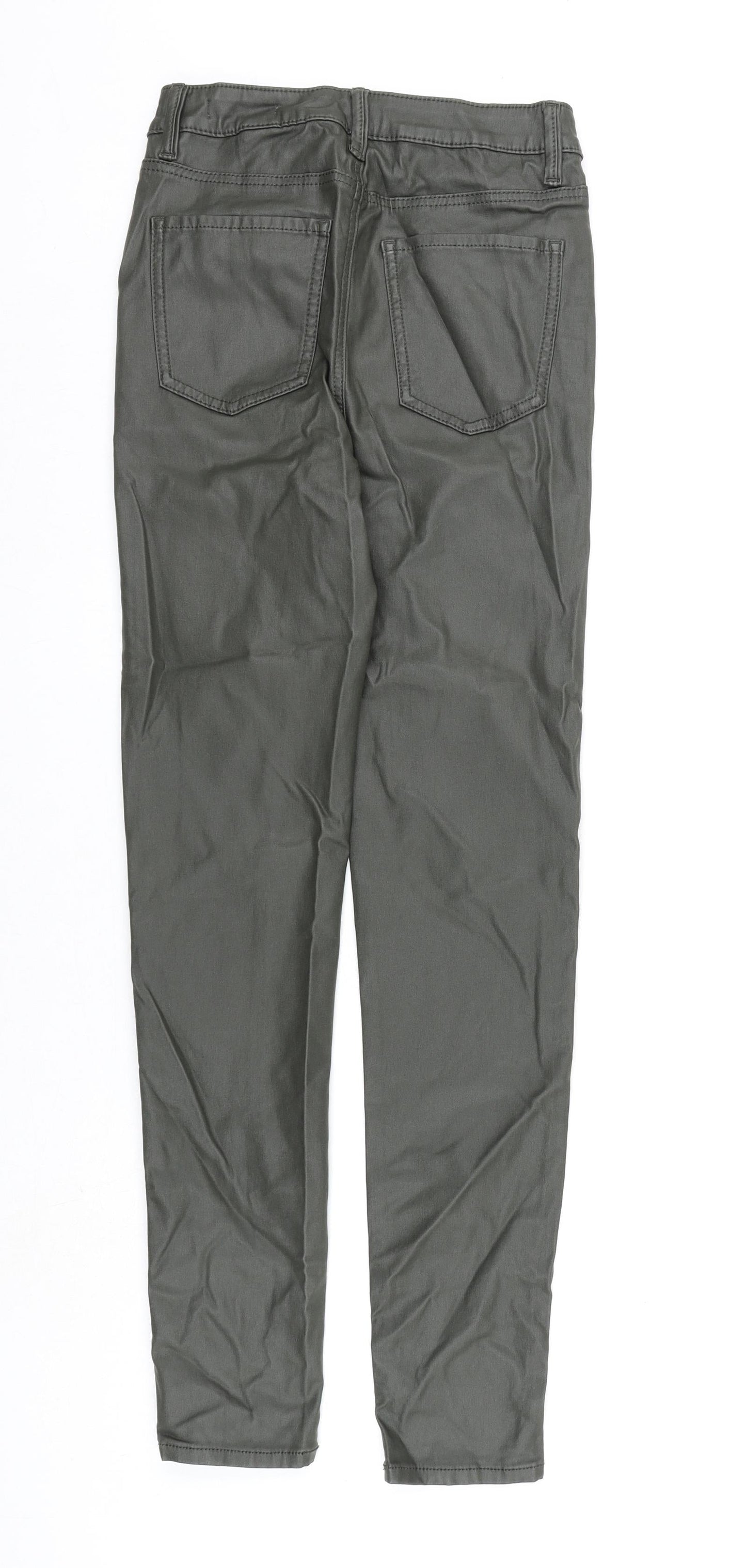 Marks and Spencer Womens Green Viscose Trousers Size 10 L30 in Regular Zip