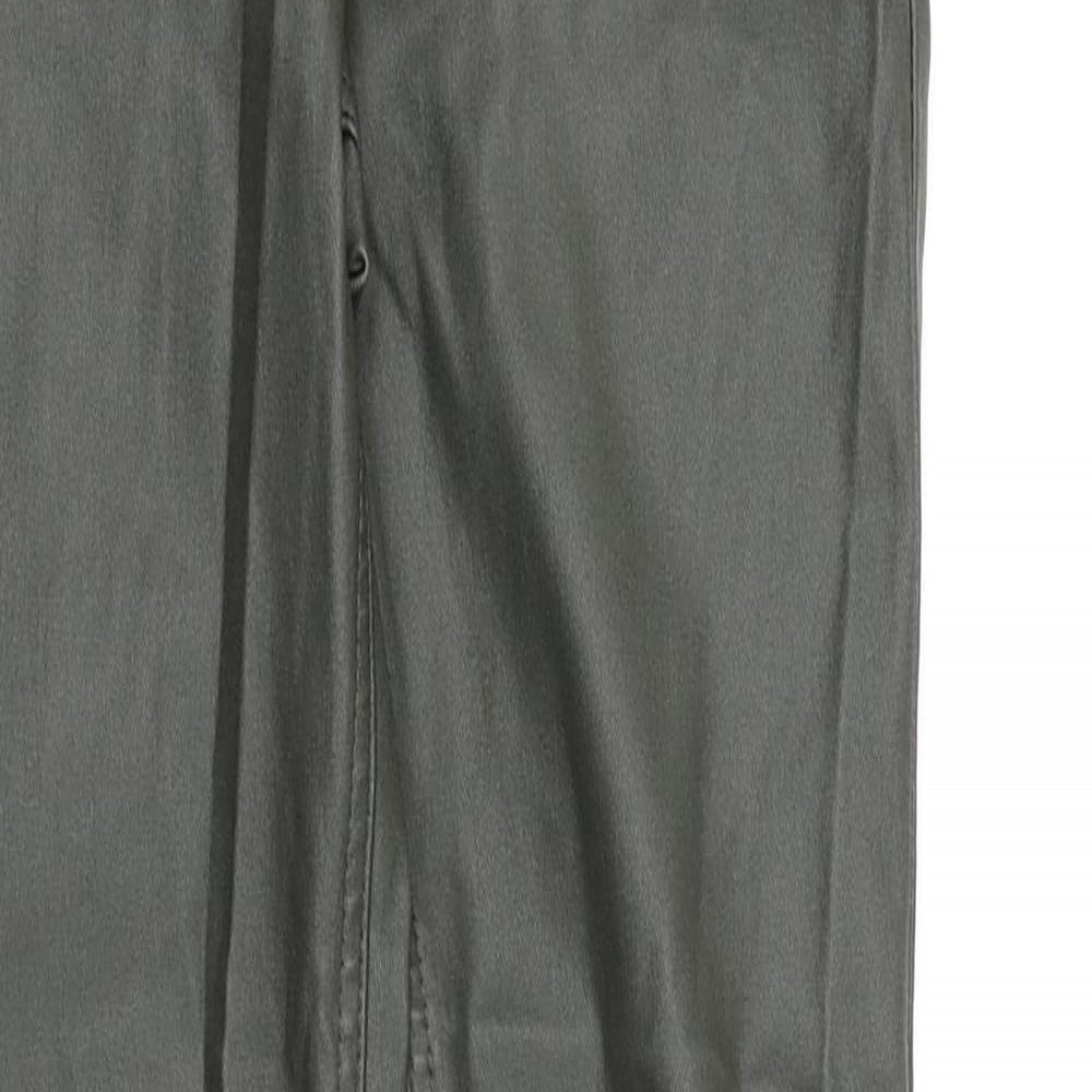 Marks and Spencer Womens Green Viscose Trousers Size 10 L30 in Regular Zip