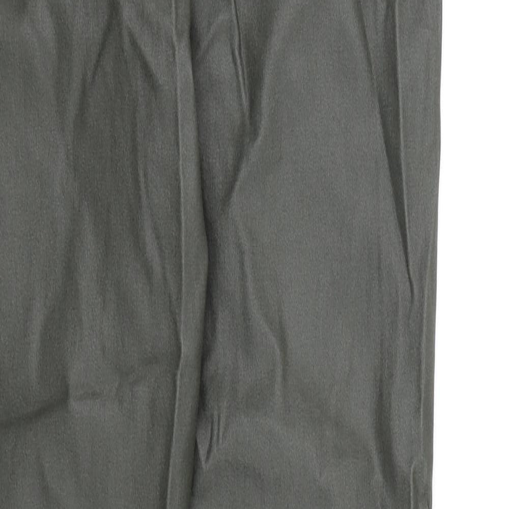 Marks and Spencer Womens Green Viscose Trousers Size 10 L30 in Regular Zip