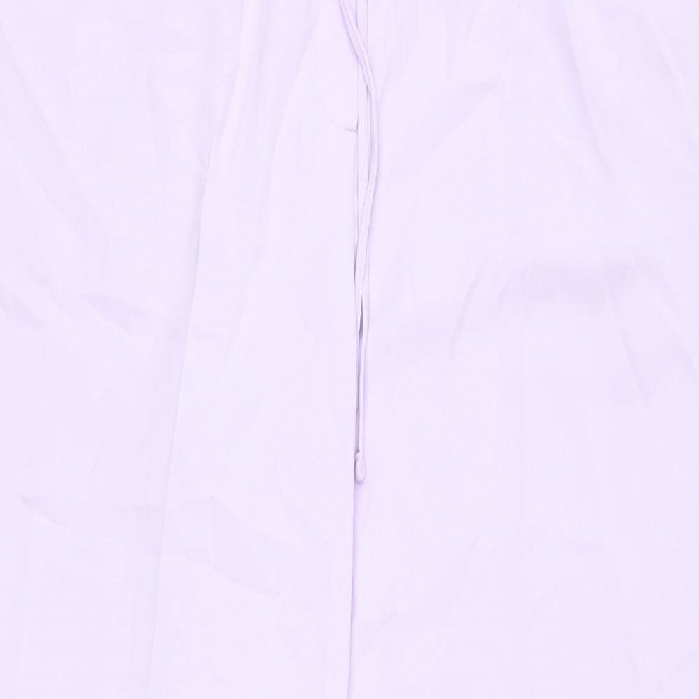 Marks and Spencer Womens Purple Polyester Trousers Size 18 L32 in Regular Drawstring
