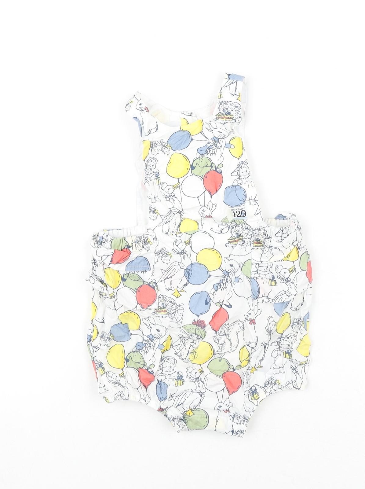Marks and Spencer Baby Multicoloured Geometric 100% Cotton Romper One-Piece Size 18-24 Months Snap - Peter Rabbit