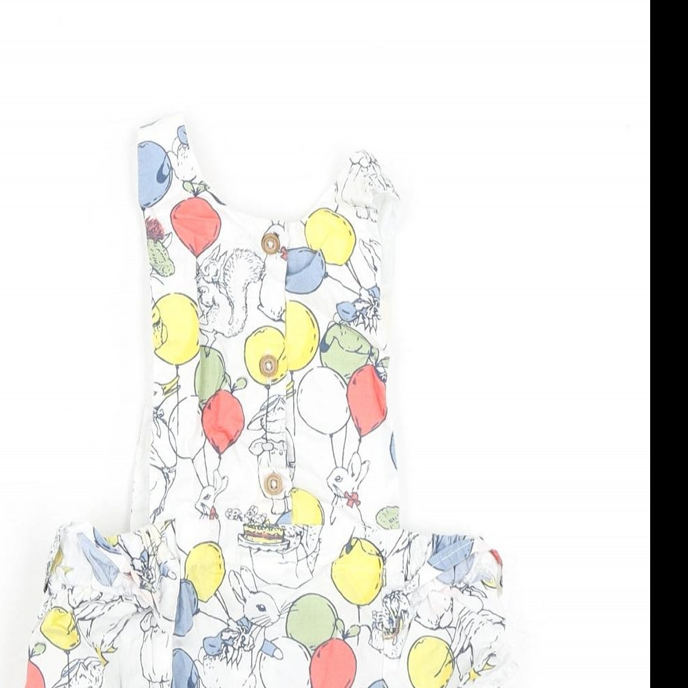Marks and Spencer Baby Multicoloured Geometric 100% Cotton Romper One-Piece Size 18-24 Months Snap - Peter Rabbit