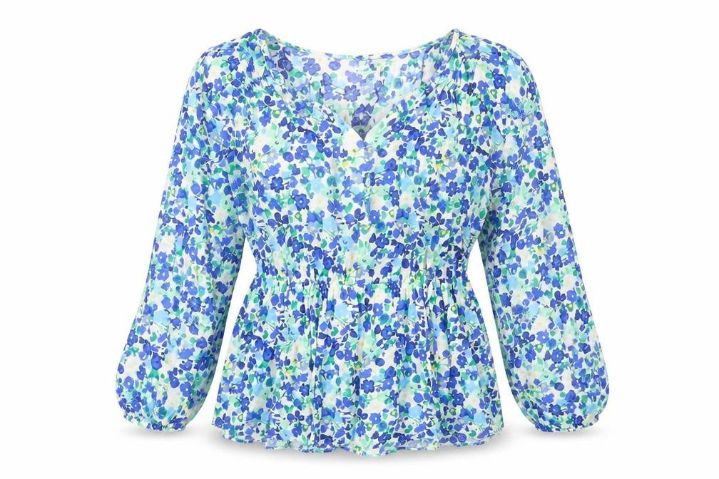 marks Womens Multicoloured Floral Viscose Basic Blouse Size 8 V-Neck - Tie Detail