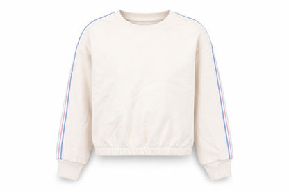 Marks & Spencer Girls Beige Cotton Pullover Sweatshirt Size 9-10 Years Pullover - Cropped