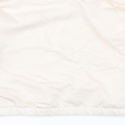 Marks & Spencer Girls Beige Cotton Pullover Sweatshirt Size 9-10 Years Pullover - Cropped