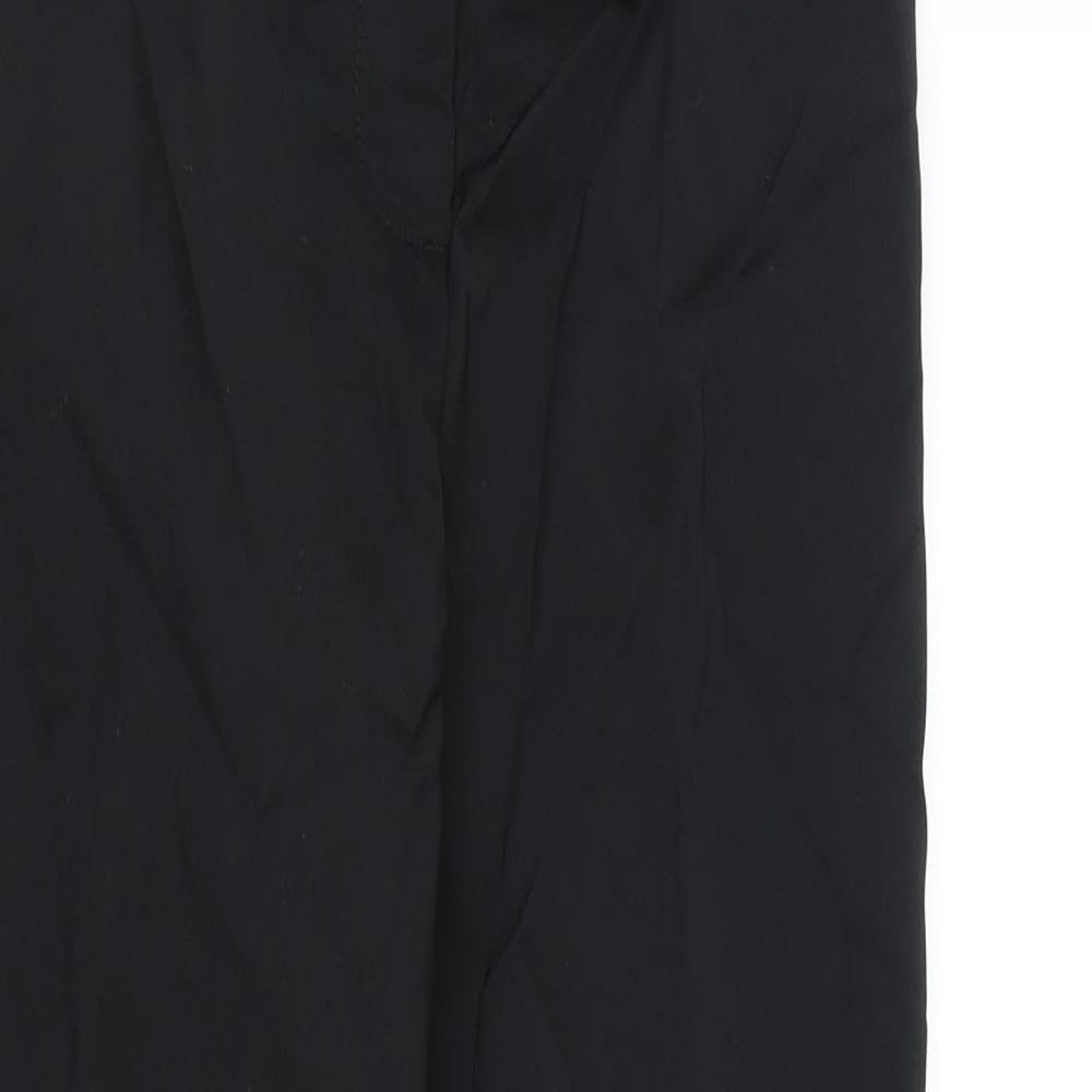 Marks and Spencer Womens Black Cotton Dress Pants Trousers Size 8 L26 in Regular Zip