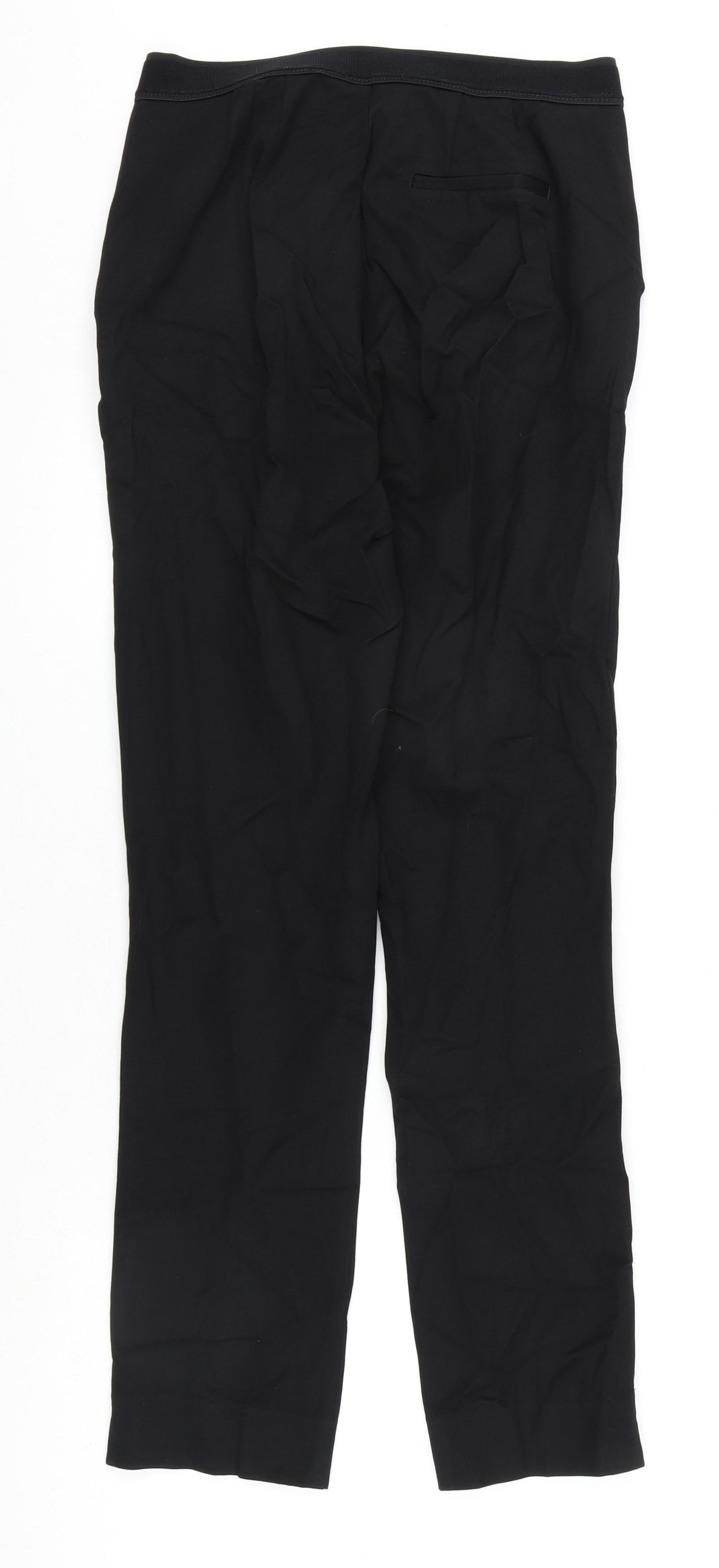 Marks and Spencer Womens Black Viscose Dress Pants Trousers Size 8 L27 in Regular Zip