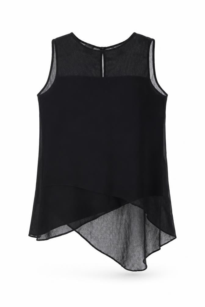 H&M Womens Black Polyester Tunic Blouse Size 10 Round Neck