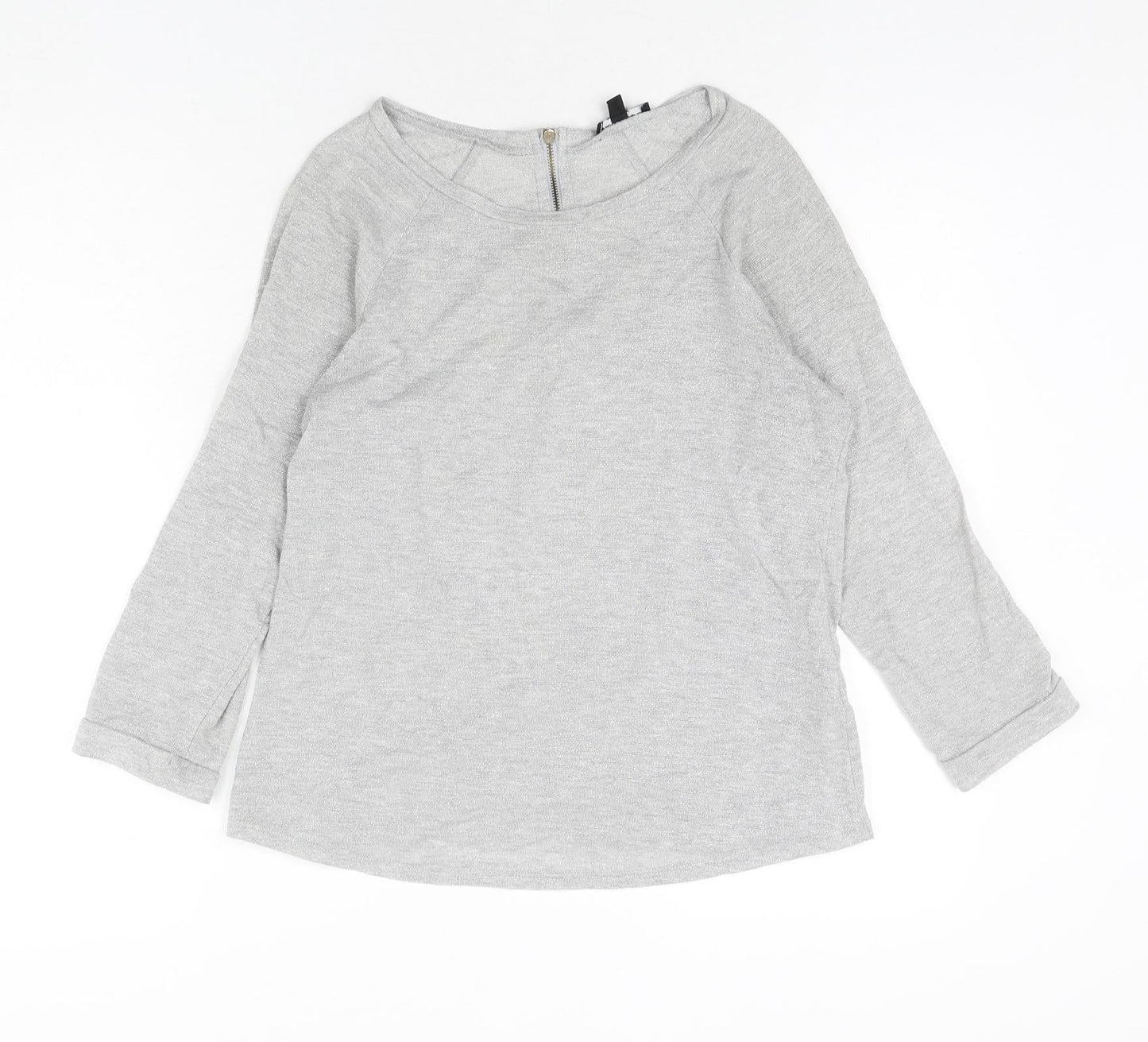 Warehouse Womens Silver Round Neck Polyester Pullover Jumper Size 12