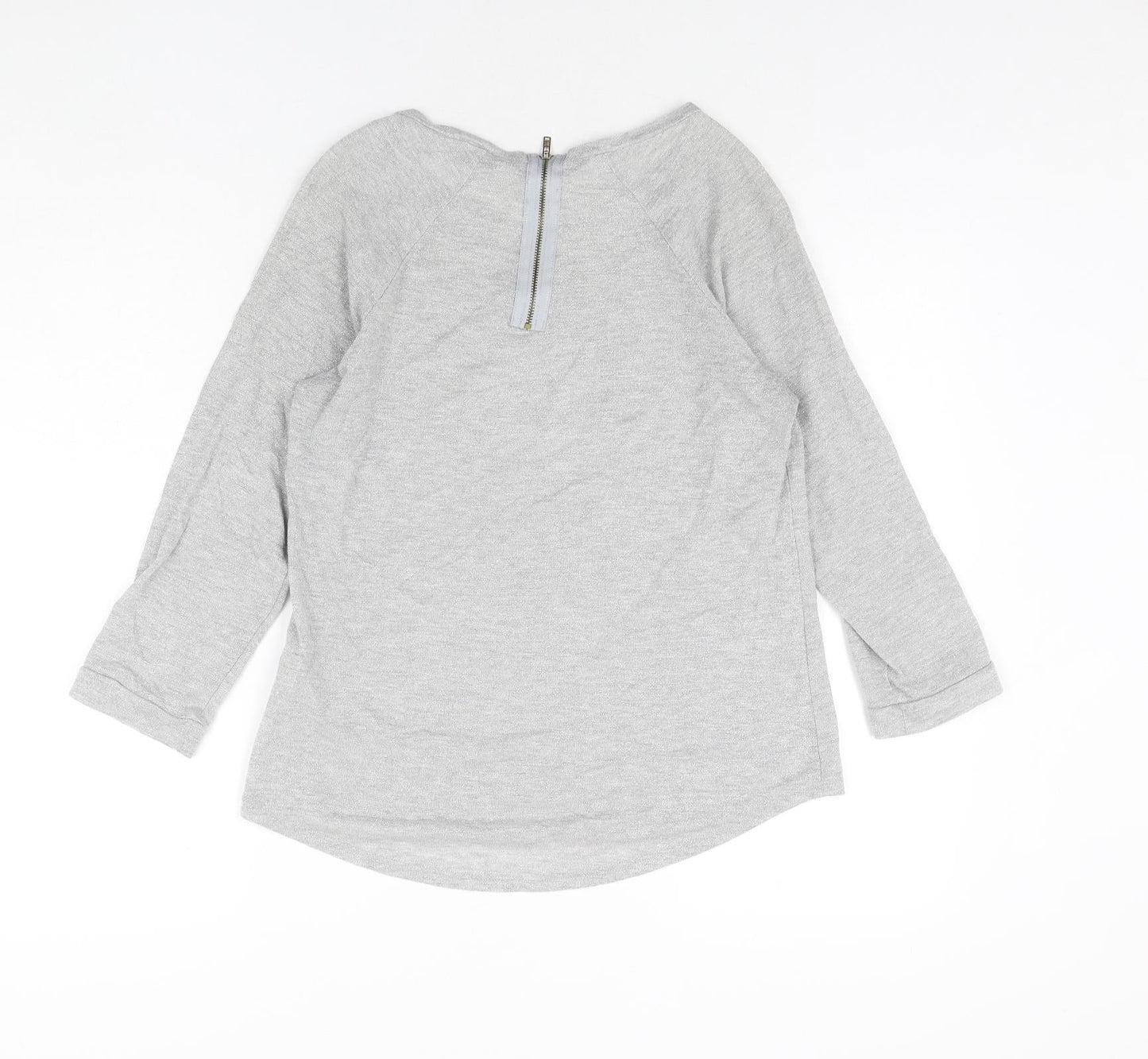 Warehouse Womens Silver Round Neck Polyester Pullover Jumper Size 12