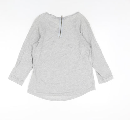 Warehouse Womens Silver Round Neck Polyester Pullover Jumper Size 12