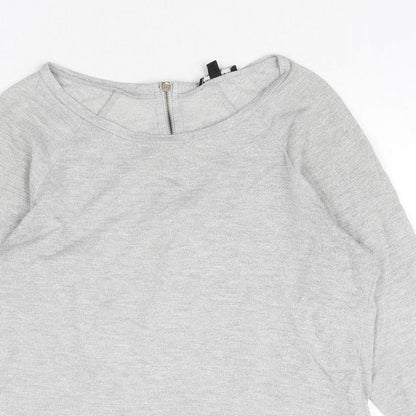 Warehouse Womens Silver Round Neck Polyester Pullover Jumper Size 12