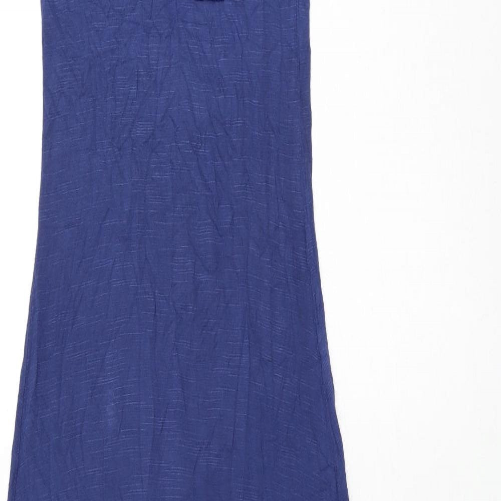 New Look Womens Blue Viscose Maxi Size 8 Round Neck Pullover