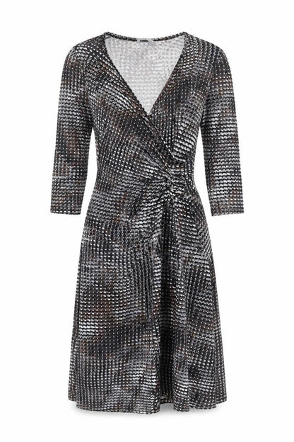 Marks & Spencer Womens Multicoloured Geometric Viscose Wrap Dress Size 8 V-Neck Pullover