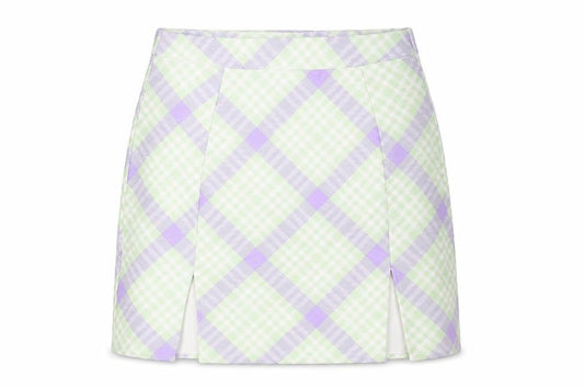 Missguided Womens Green Check Polyester Mini Skirt Size 10 Zip