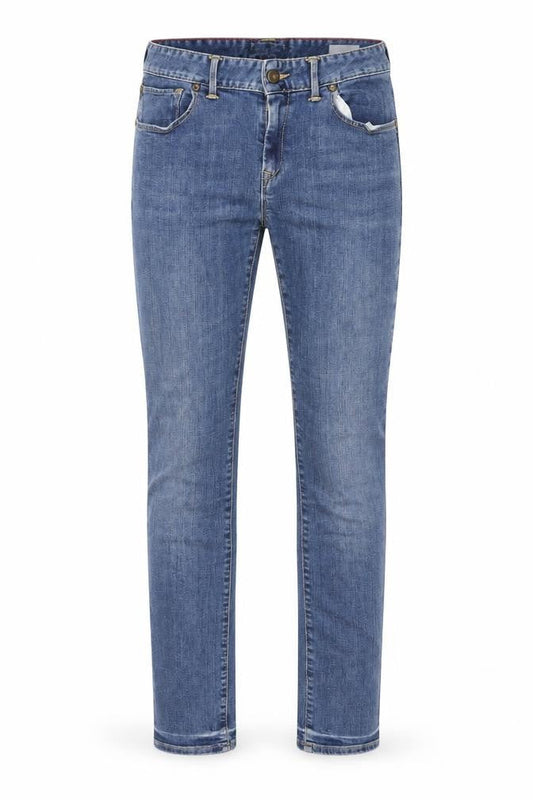 AUBIN & WILLS Mens Blue Cotton Skinny Jeans Size 32 in L31 in Regular Zip