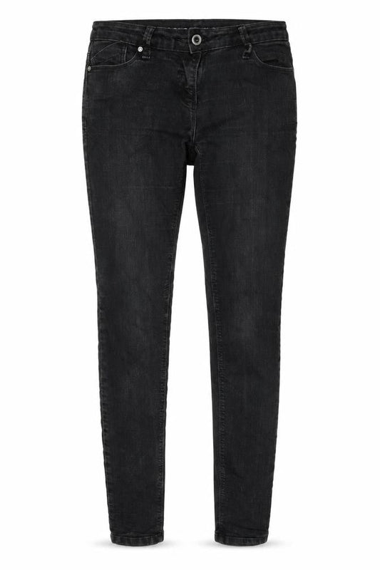 Denim & Co. Womens Black Cotton Tapered Jeans Size 10 L32 in Regular Zip