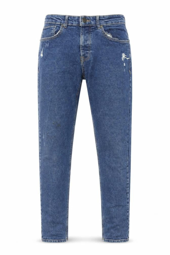 Denim & Co. Mens Blue Cotton Tapered Jeans Size 32 in L33 in Regular Button