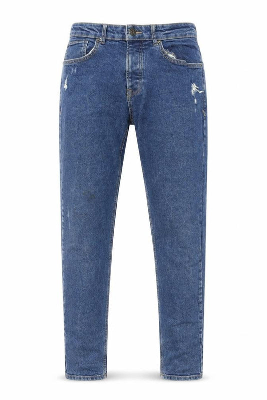 Denim & Co. Mens Blue Cotton Tapered Jeans Size 32 in L33 in Regular Button