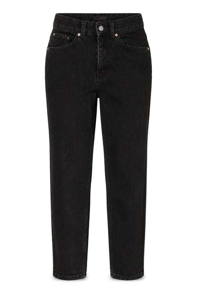 Denim & Co. Womens Black Cotton Tapered Jeans Size 8 L27 in Regular Zip
