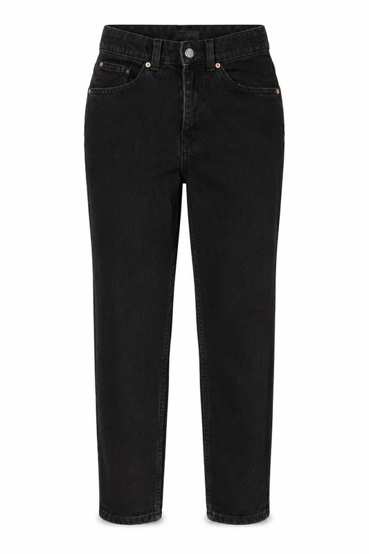 Denim & Co. Womens Black Cotton Tapered Jeans Size 8 L27 in Regular Zip