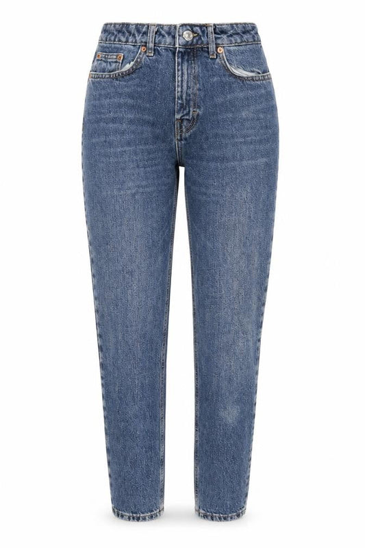 Topshop Womens Blue Cotton Mom Jeans Size 26 in L26 in Regular Zip