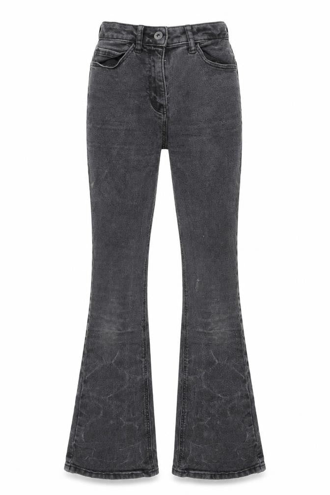 Collusion Womens Grey Cotton Flared Jeans Size 24 in L27 in Regular Zip