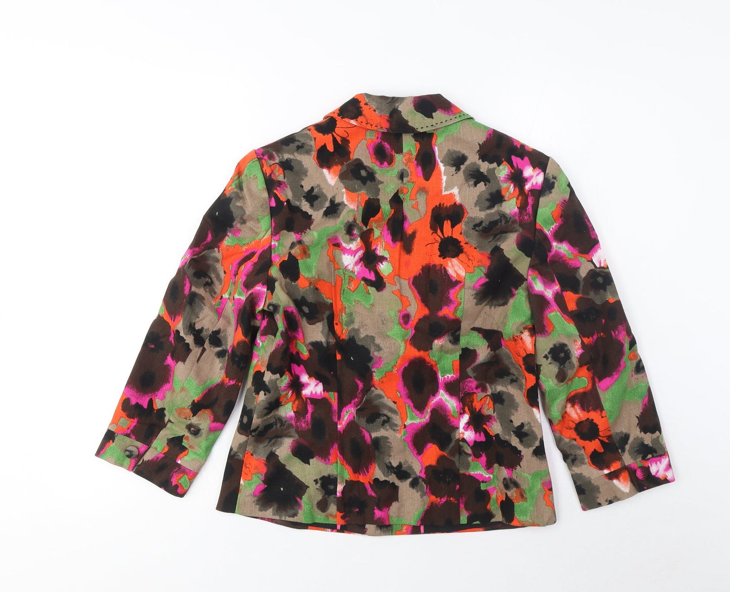 Marks and Spencer Womens Multicoloured Floral Jacket Blazer Size 10 Button - Pockets
