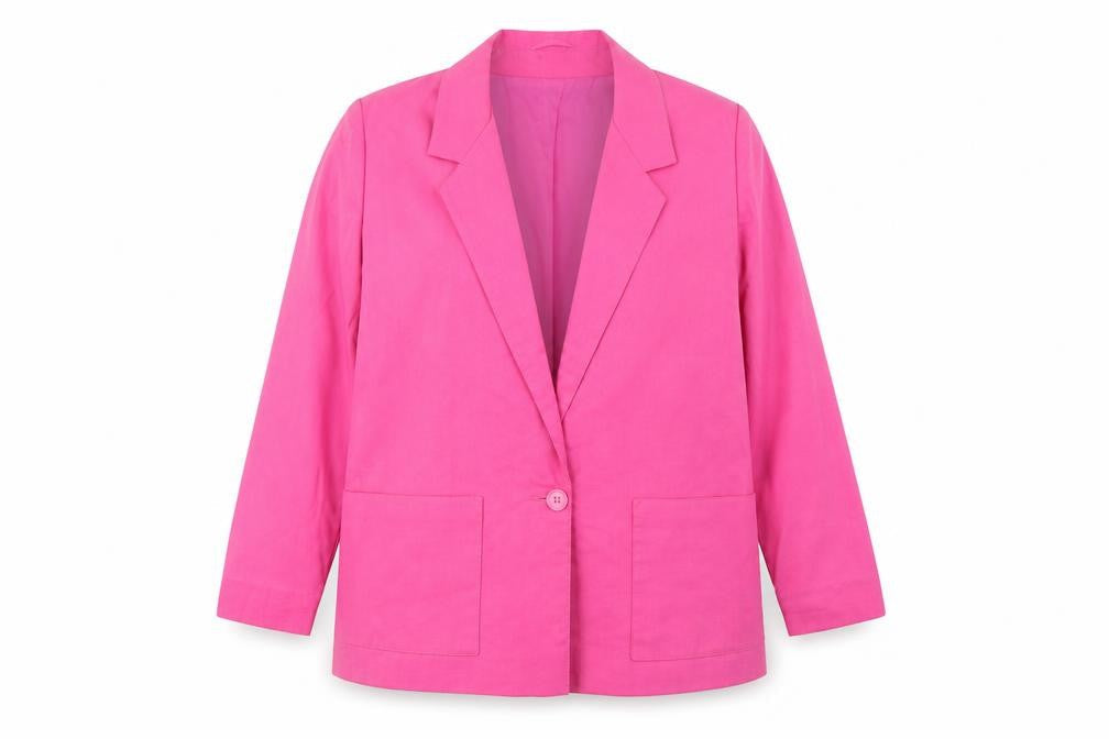Topshop Womens Pink Jacket Blazer Size 10 Button - Pockets