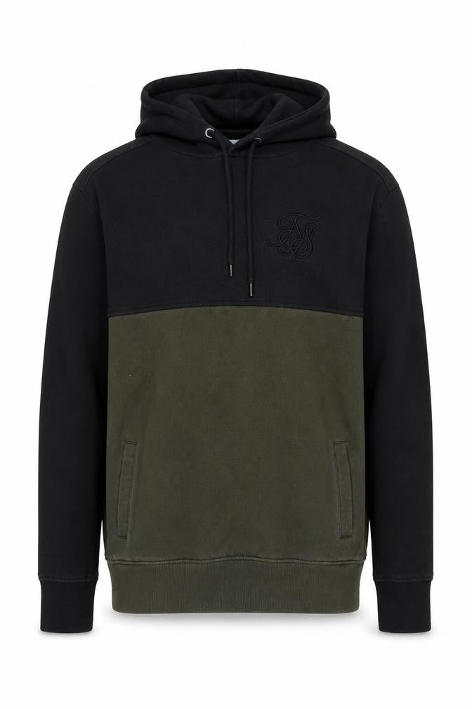 SikSilk Mens Green Cotton Pullover Hoodie Size M - Logo