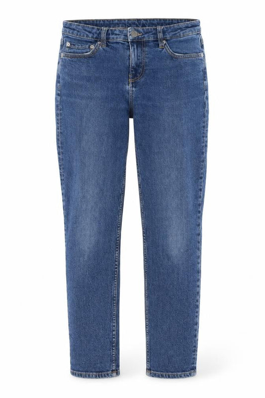 Weekday Womens Blue Cotton Straight Jeans Size 25 in L30 in Regular Zip - Pockets