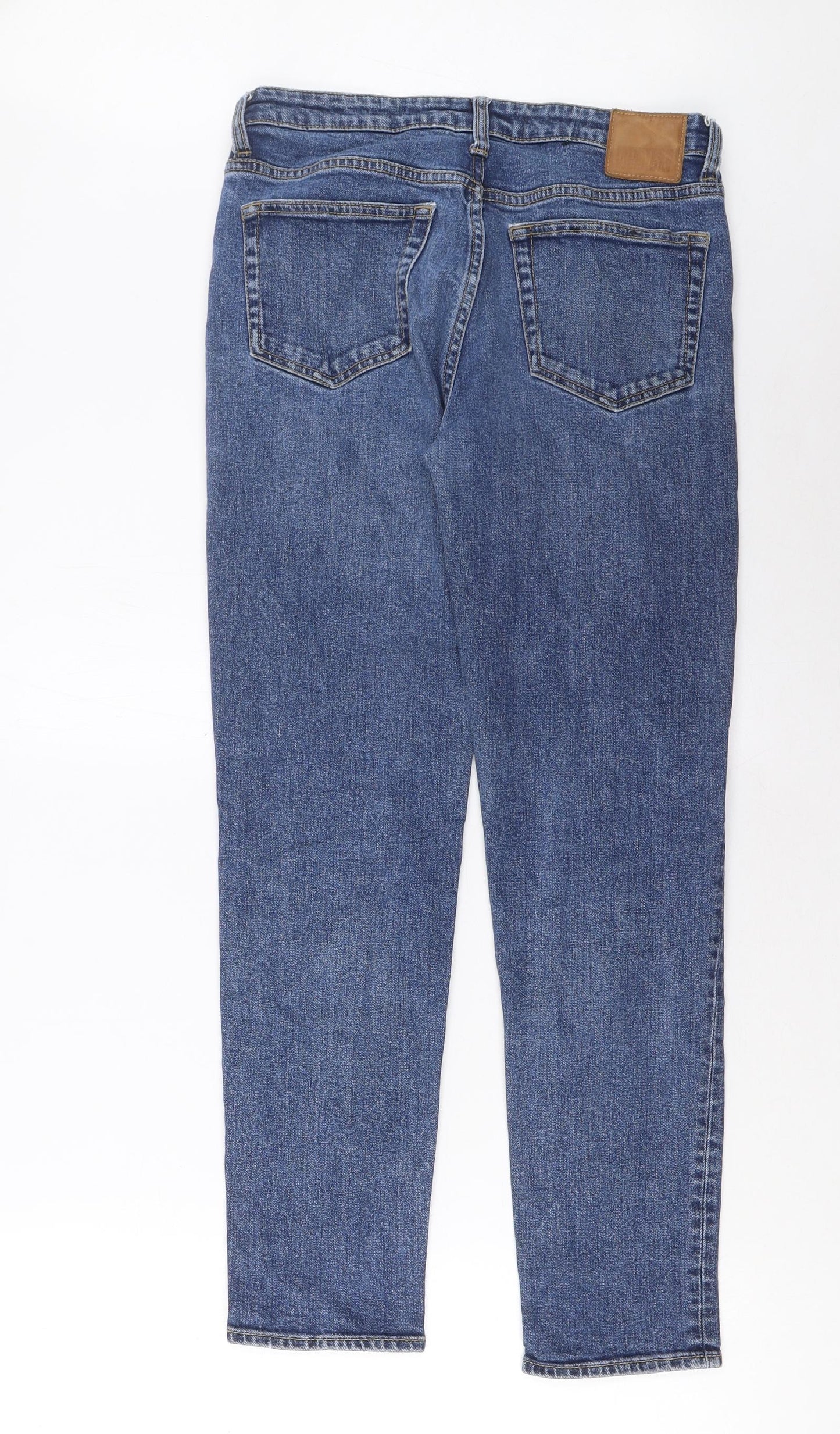 Weekday Womens Blue Cotton Straight Jeans Size 25 in L30 in Regular Zip - Pockets